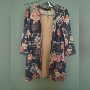 NWOT Catherine Malandrino Faux Suede Floral Jacket, S